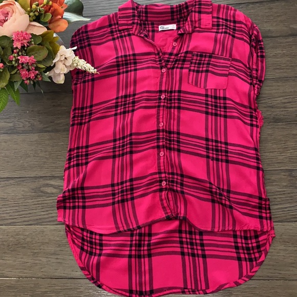 Epic threads short sleeve flannel button down top - Picture 3 of 5